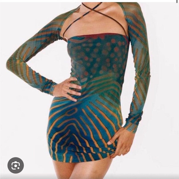 With Jean Vibrant Mini Mesh Dress - Picture 1 of 7